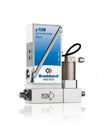 Лабораторный термомассовый расходомер-регулятор расхода жидкости на ультрамалые расходы µ‑FLOW L01V12 с цифровой шиной FlowBus
